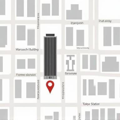 東京駅近くの丸の内ビルディングの地図の静的表示。